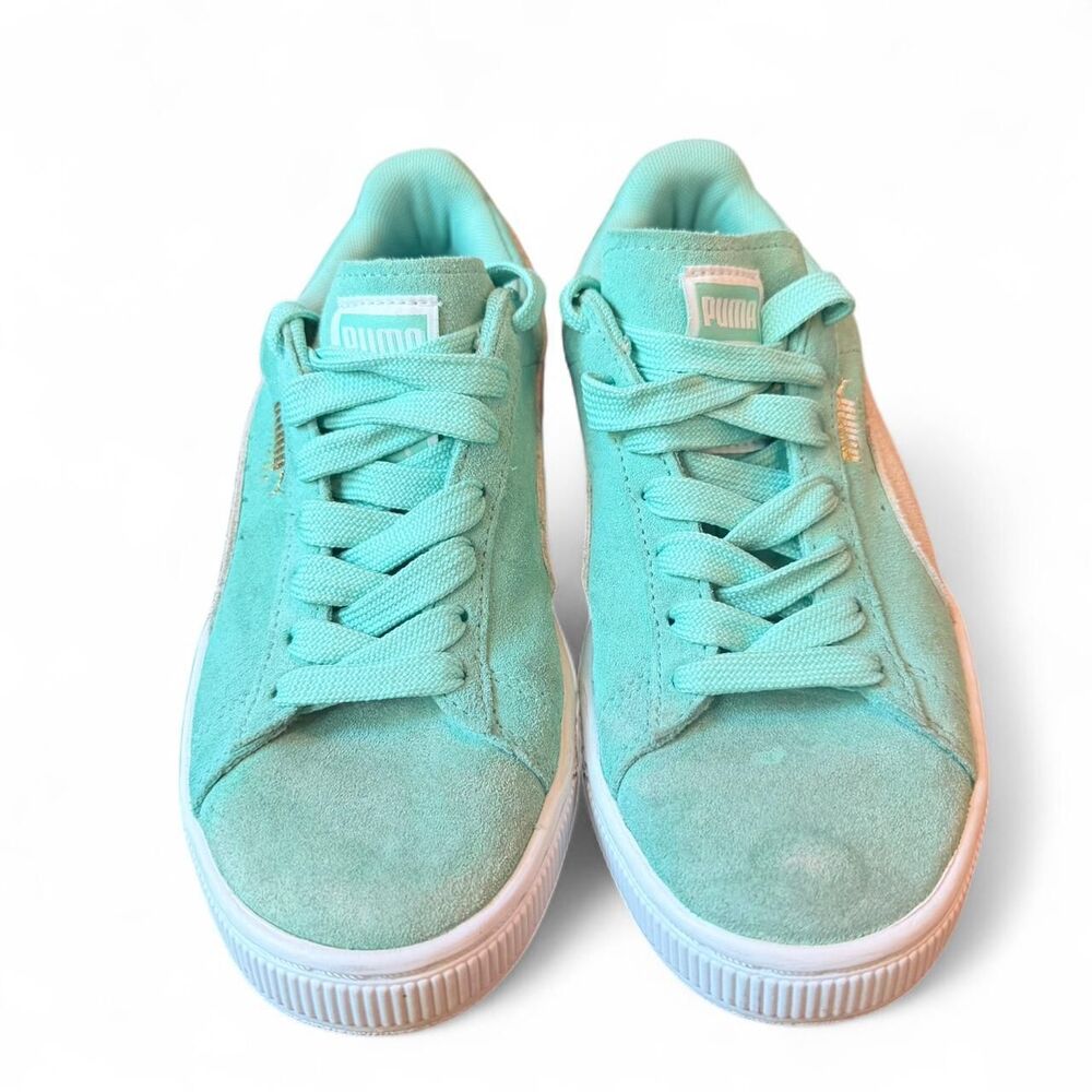 Puma Suede Classic Mint Green Low Top Sneakers Women’s Size 6.5 Casual Shoes - Picture 3 of 8